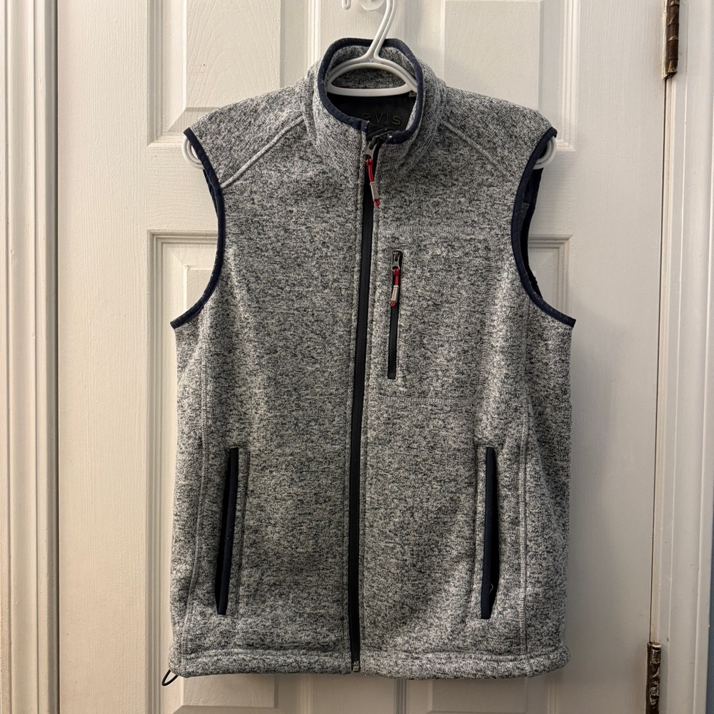 Orvis Full Zip Fleece Gray Vest Outdoors Fishing Men's MEDIUM
